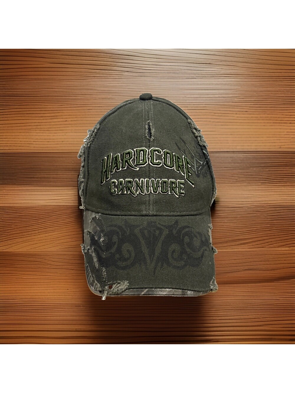 Hardcore Carnivore Red Meat Steak Hunting Filet Minion Distressed Baseball Cap